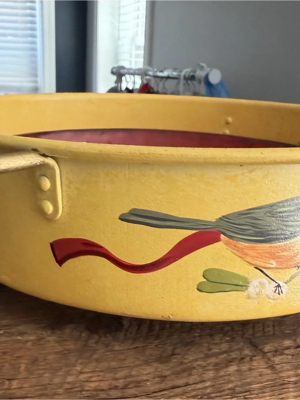 Lenox Winter Greetings Holiday Bird Round Casserole Holder 9 1/2” & Red Bowl